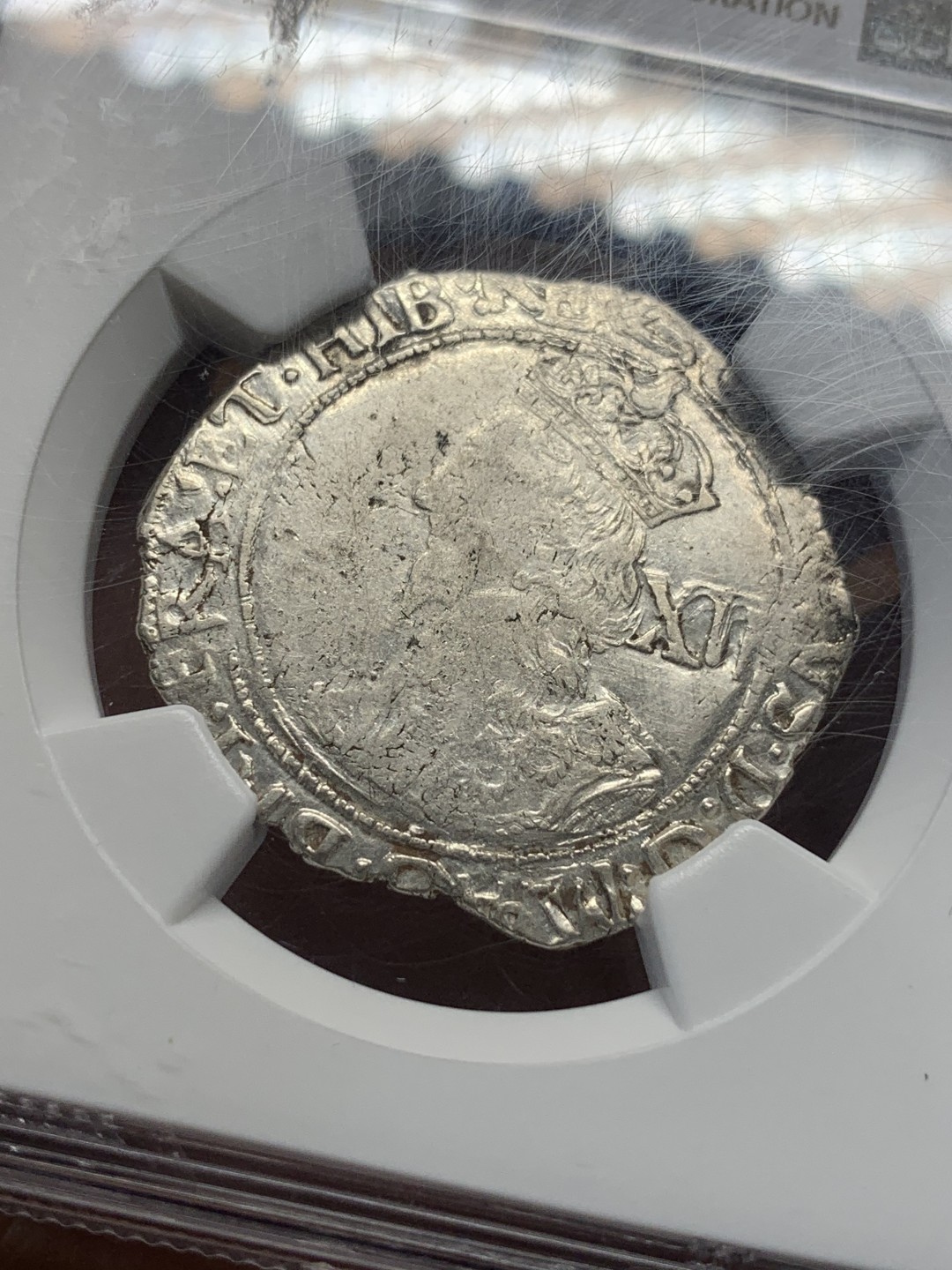 《竞宝斋》第111场-周日，周一 ，2场连拍（全场包邮） NGC XF45 英国 1633-34年 查理一世 1先令 银币 极少品种