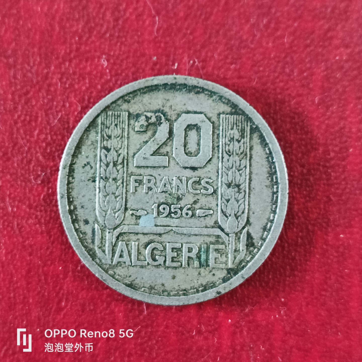 泡泡堂微拍第十八幕精品硬币专场👿👿，零佣金，零押金，满二十元包邮 法属阿尔及利亚1956年20法郎。