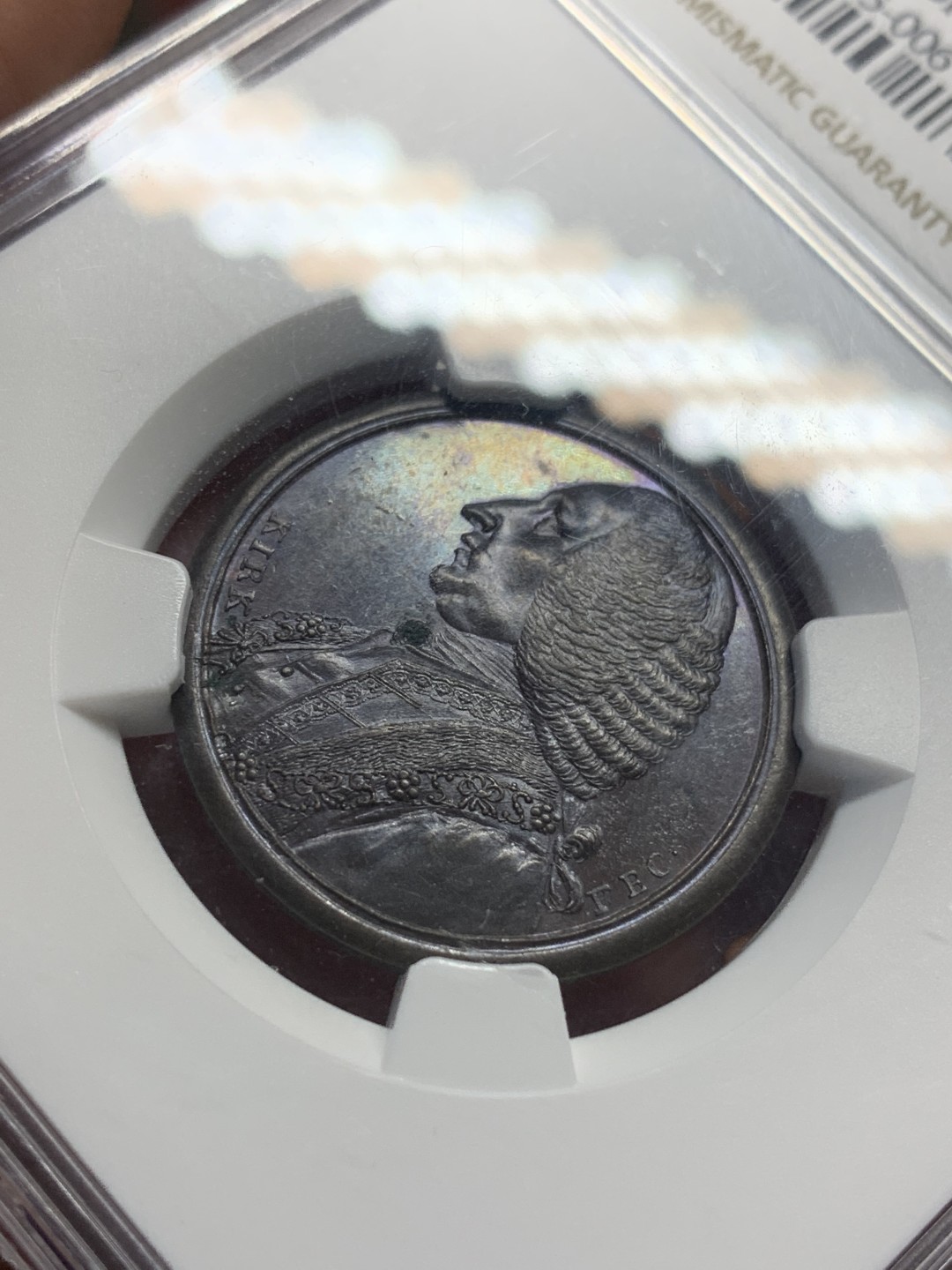 《竞宝斋》第111场-周日，周一 ，2场连拍（全场包邮） NGC MS62BN 英国1773年历史人物纪念铜章之威廉贝克福德