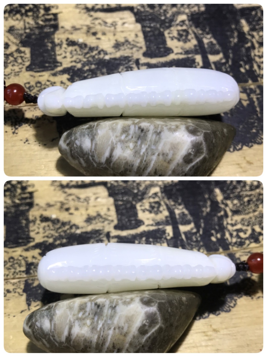 精品高玉化贝化玉雕刻竹节大吊坠（把件）一个，
