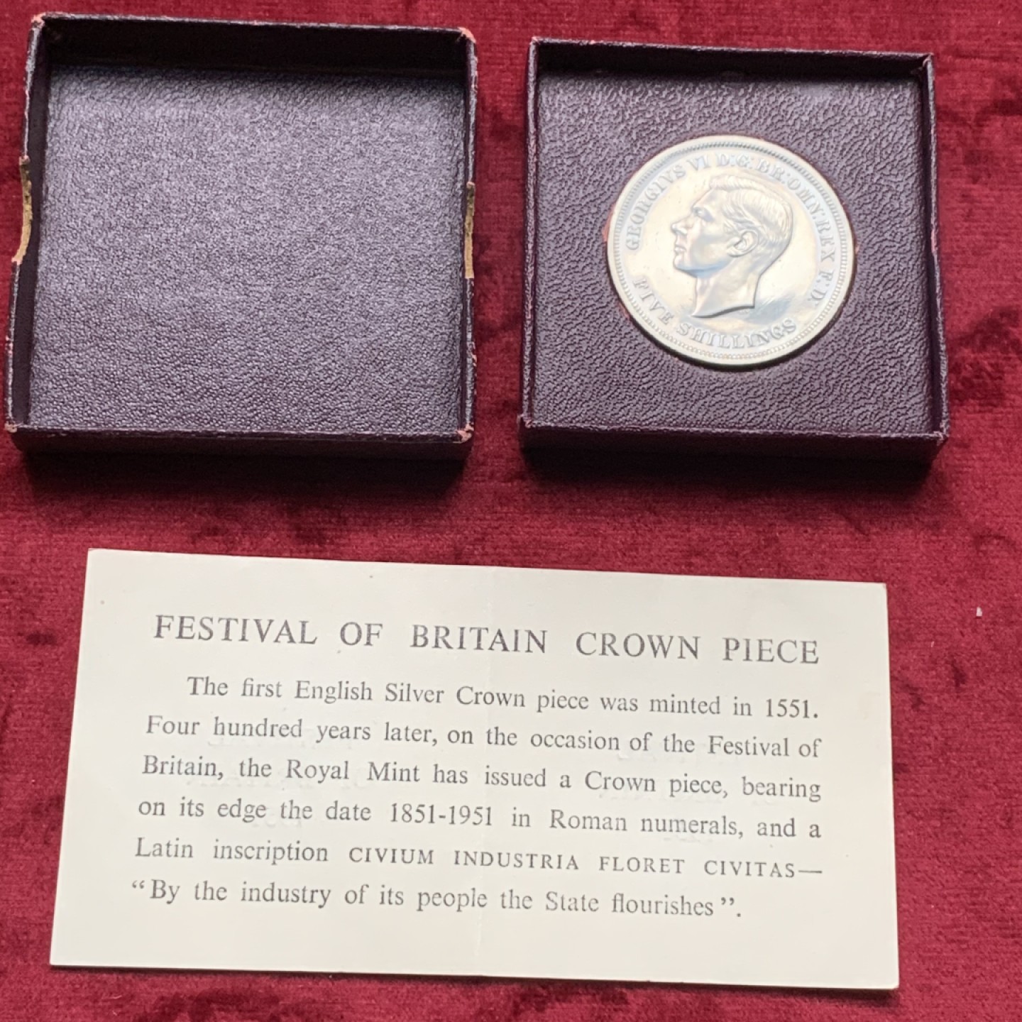 《竞宝斋》第111场-周日，周一 ，2场连拍（全场包邮） 英国 1951年 乔治六世 最后的马剑 克朗镍马剑 红盒带证书