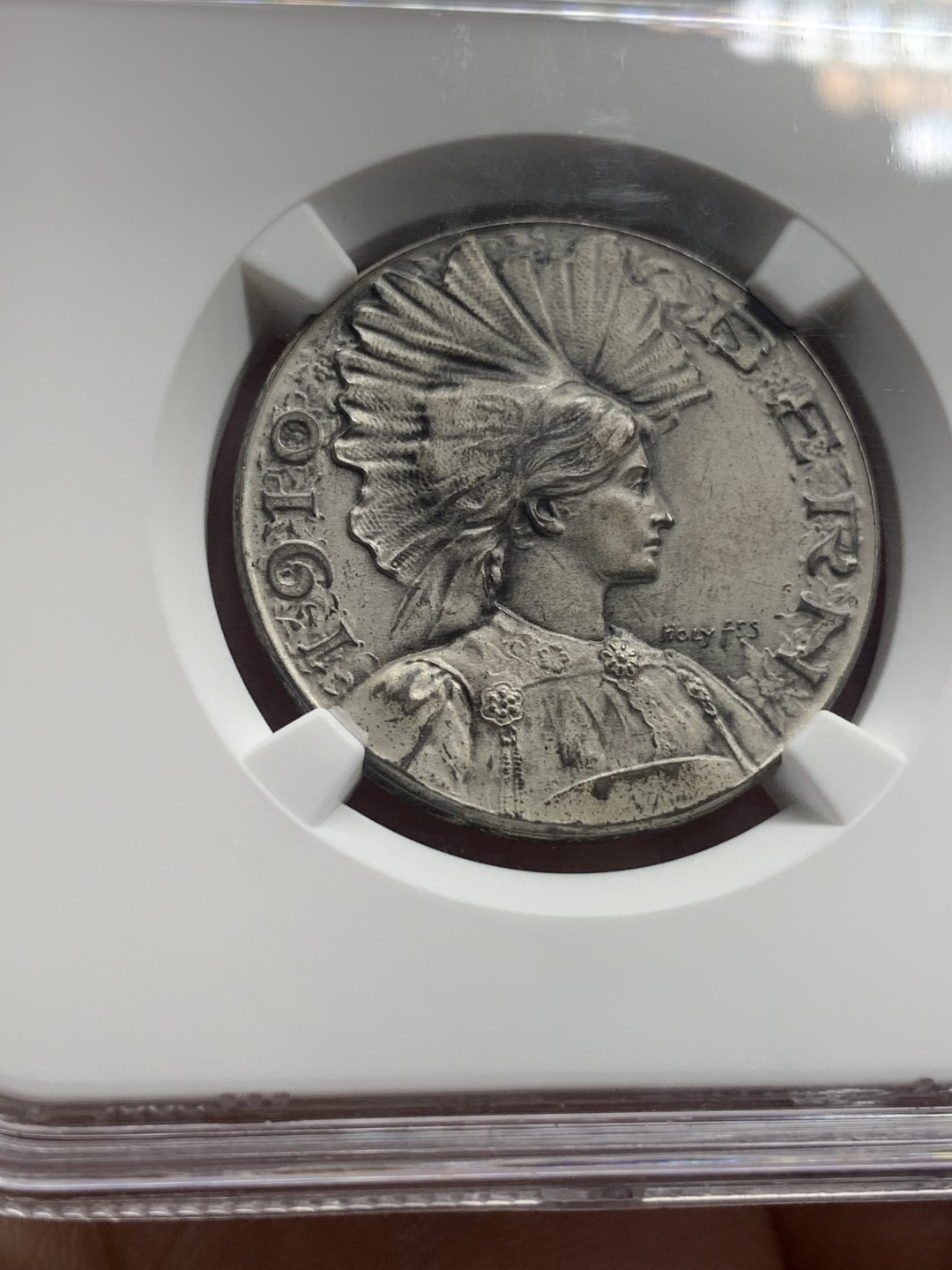 《竞宝斋》第111场-周日，周一 ，2场连拍（全场包邮） NGC MS64  1910年瑞士伯尔尼射击节银章 市场流通量小于500枚 设计精美细腻 塔楼上的钟表也跃然章上