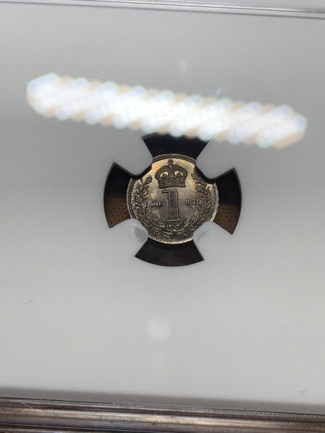 《竞宝斋》第111场-周日，周一 ，2场连拍（全场包邮） NGC MS63-64，UNC 英国 1891年维多利亚女王濯足银币一套 全五彩包浆 1P瑕疵肉眼几乎不可见