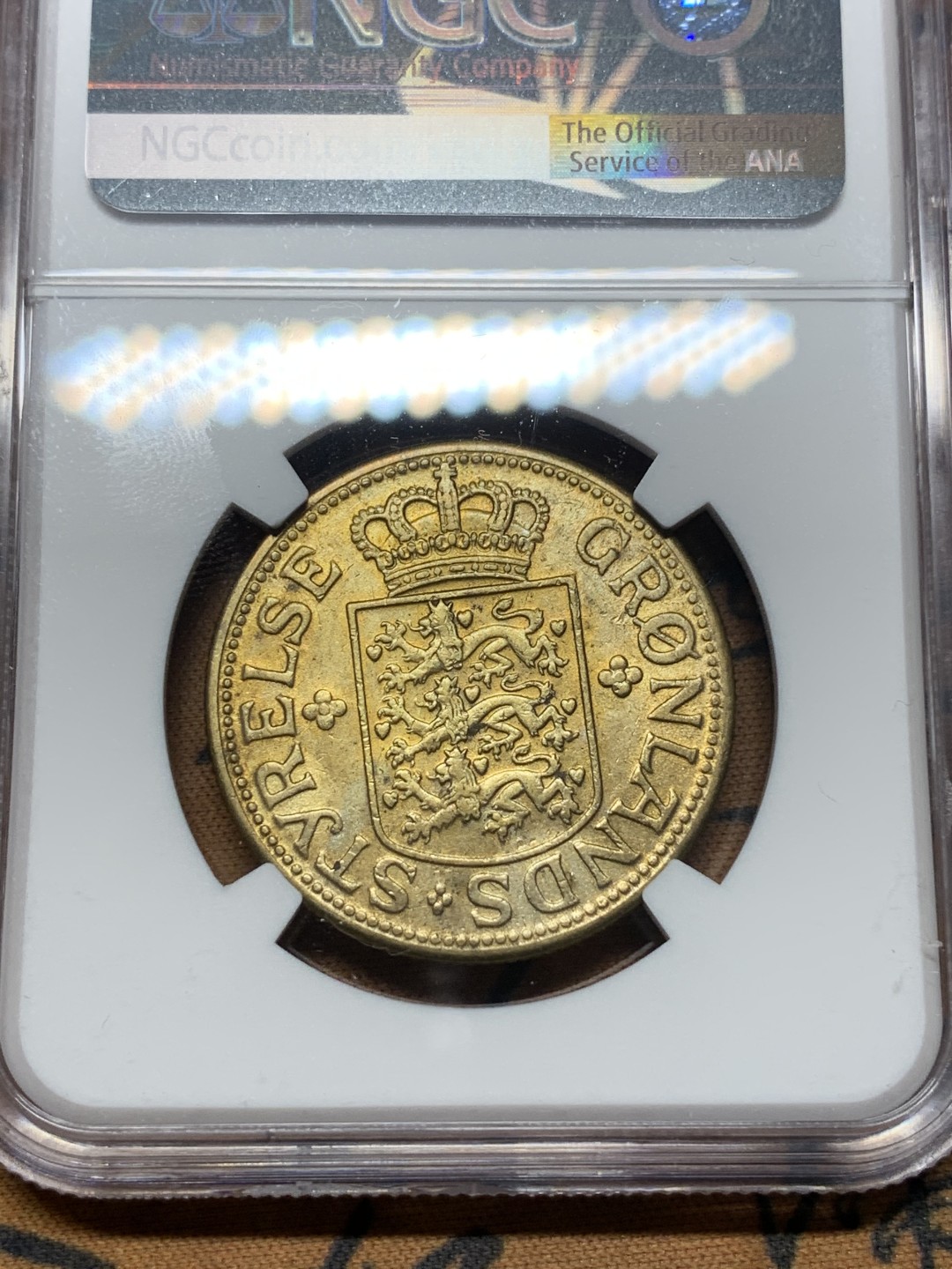 《竞宝斋》第111场-周日，周一 ，2场连拍（全场包邮） NGC AU55  1944年 格兰陵 5K铜币