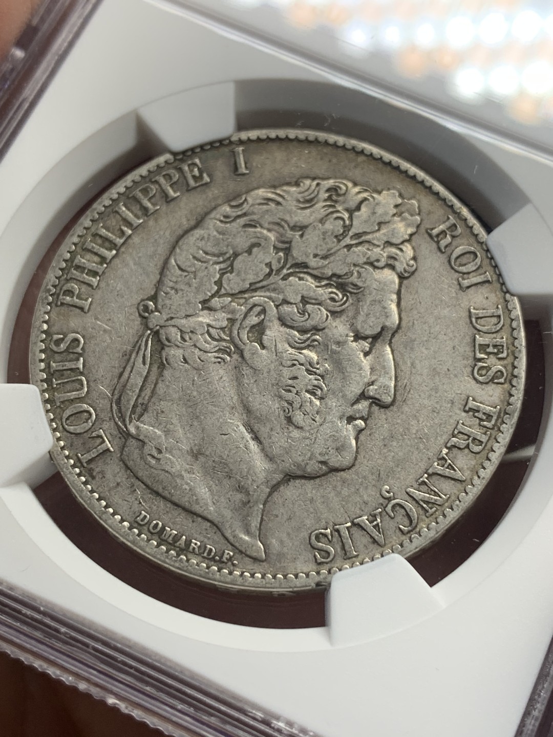 《竞宝斋》第111场-周日，周一 ，2场连拍（全场包邮） NGC-XF 法国1847年 菲利普五世 5法郎大银币