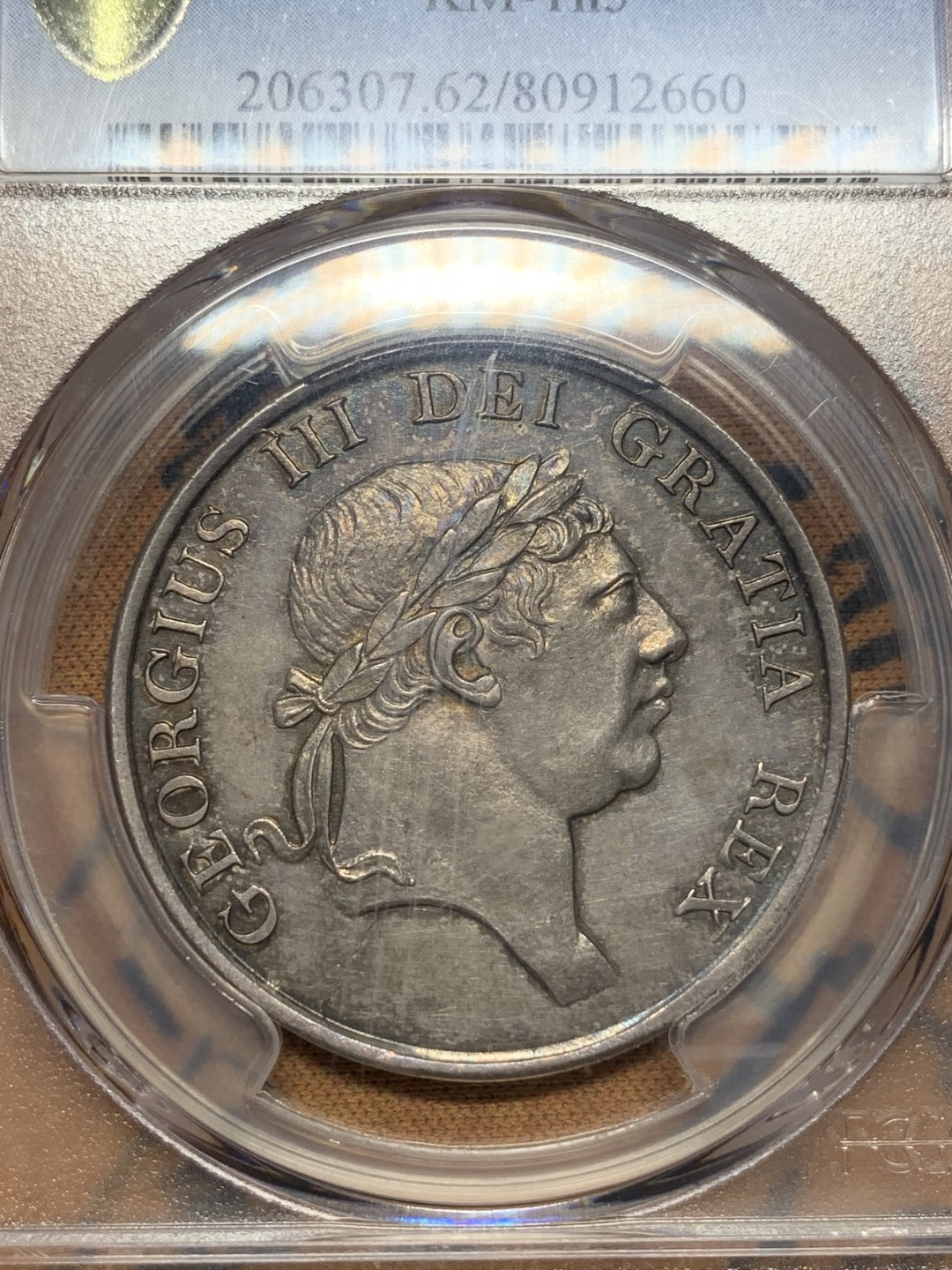 《竞宝斋》第111场-周日，周一 ，2场连拍（全场包邮） PCGS MS62 英国乔三 英格兰银行1814 3先令小头版 少见品种