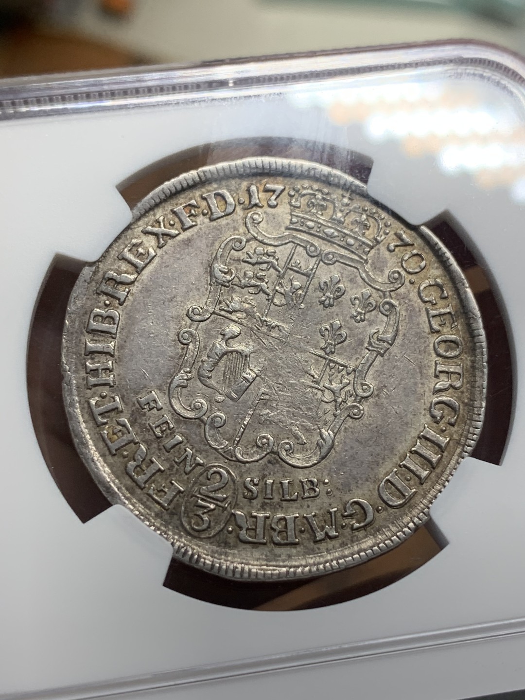 《竞宝斋》第111场-周日，周一 ，2场连拍（全场包邮） NGC-XF45 德国 布伦瑞克-汉诺威 1770年 野人2/3泰勒银币 小人脸部清晰 状态不错