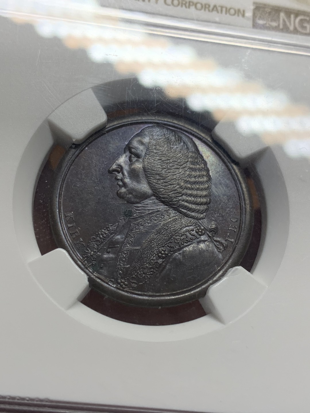 《竞宝斋》第111场-周日，周一 ，2场连拍（全场包邮） NGC MS62BN 英国1773年历史人物纪念铜章之威廉贝克福德