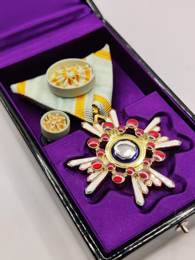 全场0元起拍 第10期 咸鱼国勋章拍卖专场 11月2日（周三）下午6：00开始 - 勿忘国耻 美品 日本四等瑞宝章带略 银制