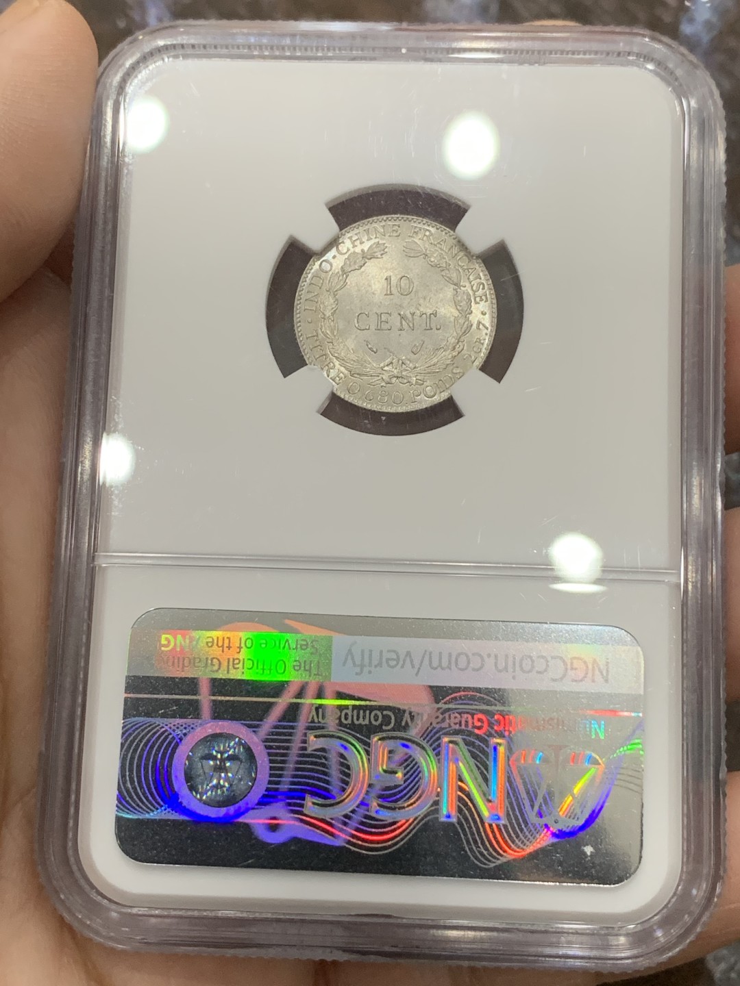 《竞宝斋》第111场-周日，周一 ，2场连拍（全场包邮） NGC MS65 印支 1937年 坐人 10分银币 细节极好 季军分 细节极好 十字转光