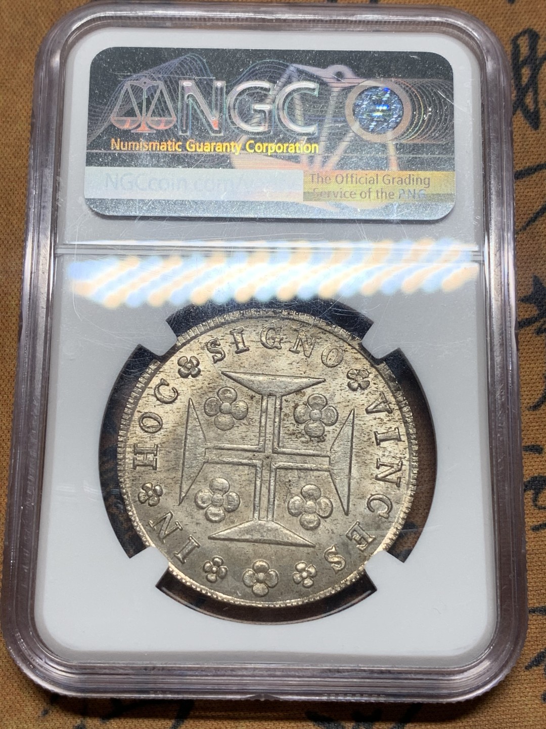 《竞宝斋》第111场-周日，周一 ，2场连拍（全场包邮） NGC-MS64 1820年葡萄牙若昂五世400Reis银币 葡萄牙本土的最大银币，热门葡系地球，上涨品种