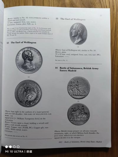 【德藏】世界币章目录书籍专场拍卖 英国威林顿公爵纪念章图录