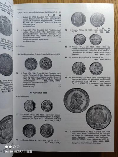 【德藏】世界币章目录书籍专场拍卖 巴滕贝格18世纪德国/奥地利/瑞士硬币目录 2008年版