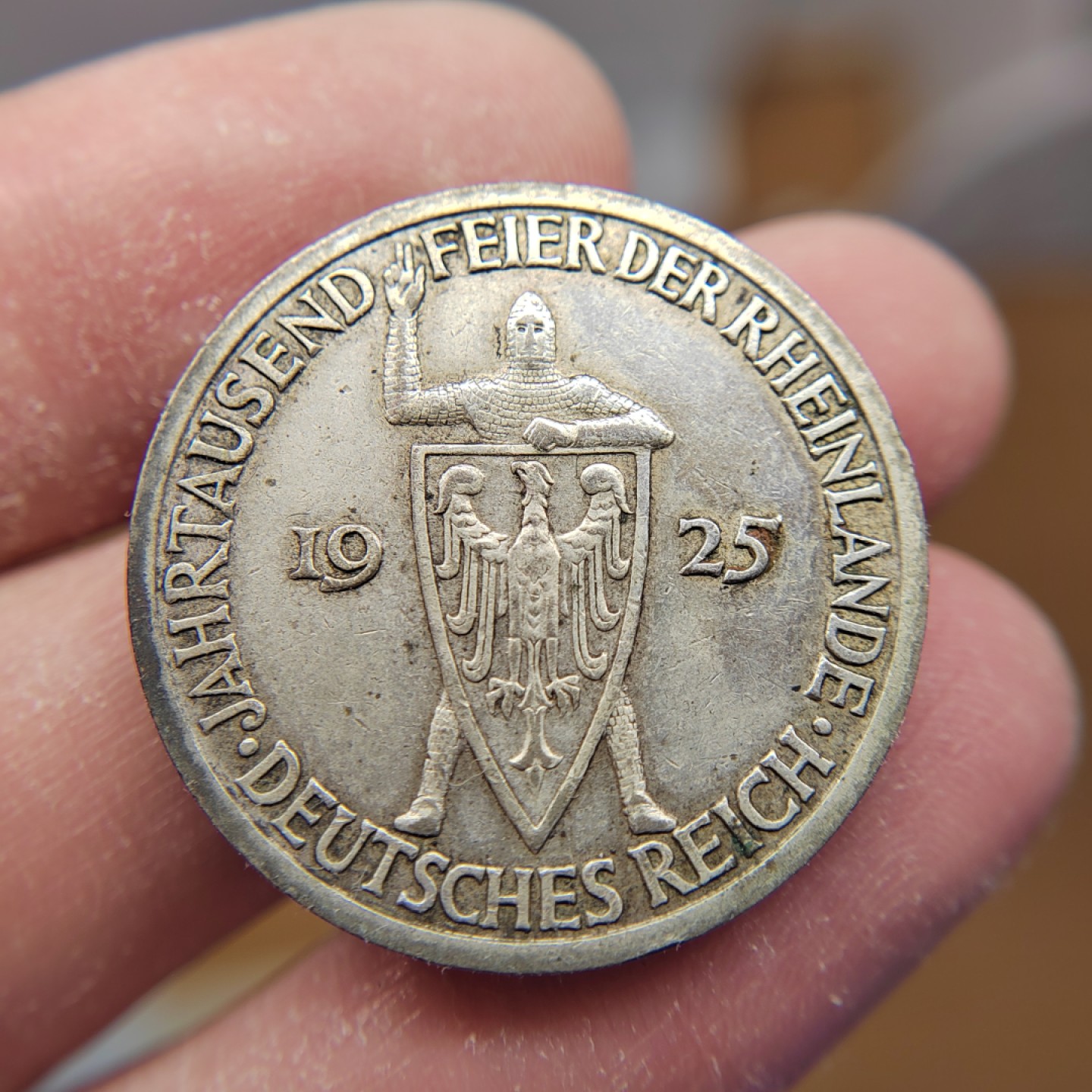 王之爱好～外国钱币 1925年，3马克，德国魏玛银币