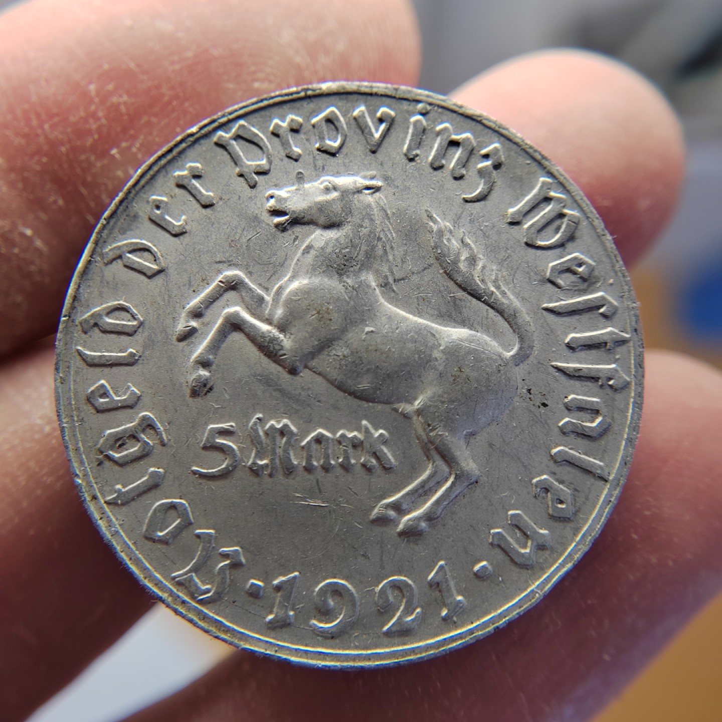 王之爱好～外国钱币 1921年，5马克，德国宝马币