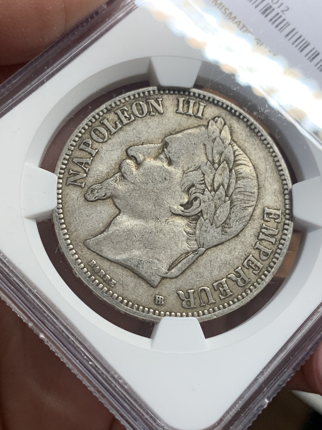 《竞宝斋》第112场-周日，周一 ，2场连拍（全场包邮） NGC-XF45 法国1870-BB年 拿破仑三世5法郎大银币