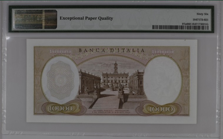 收藏联盟Quantum Auction 第204期拍卖 意大利1962年10000里拉 PMG66 初版首发年 
