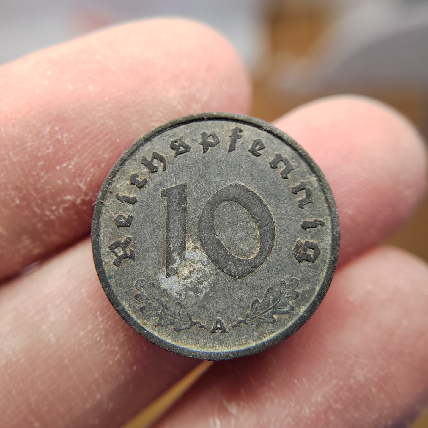 王之爱好～外国钱币 1941年，10芬尼，德国锌币