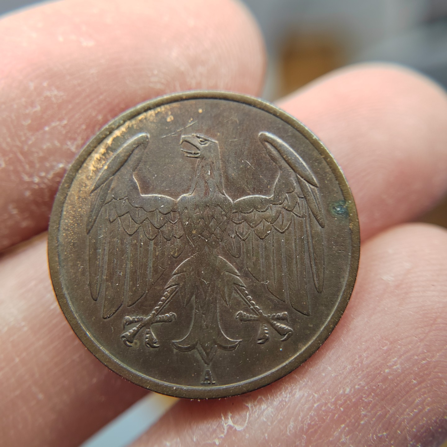 王之爱好～外国钱币 1932年，4芬尼，德国铜币