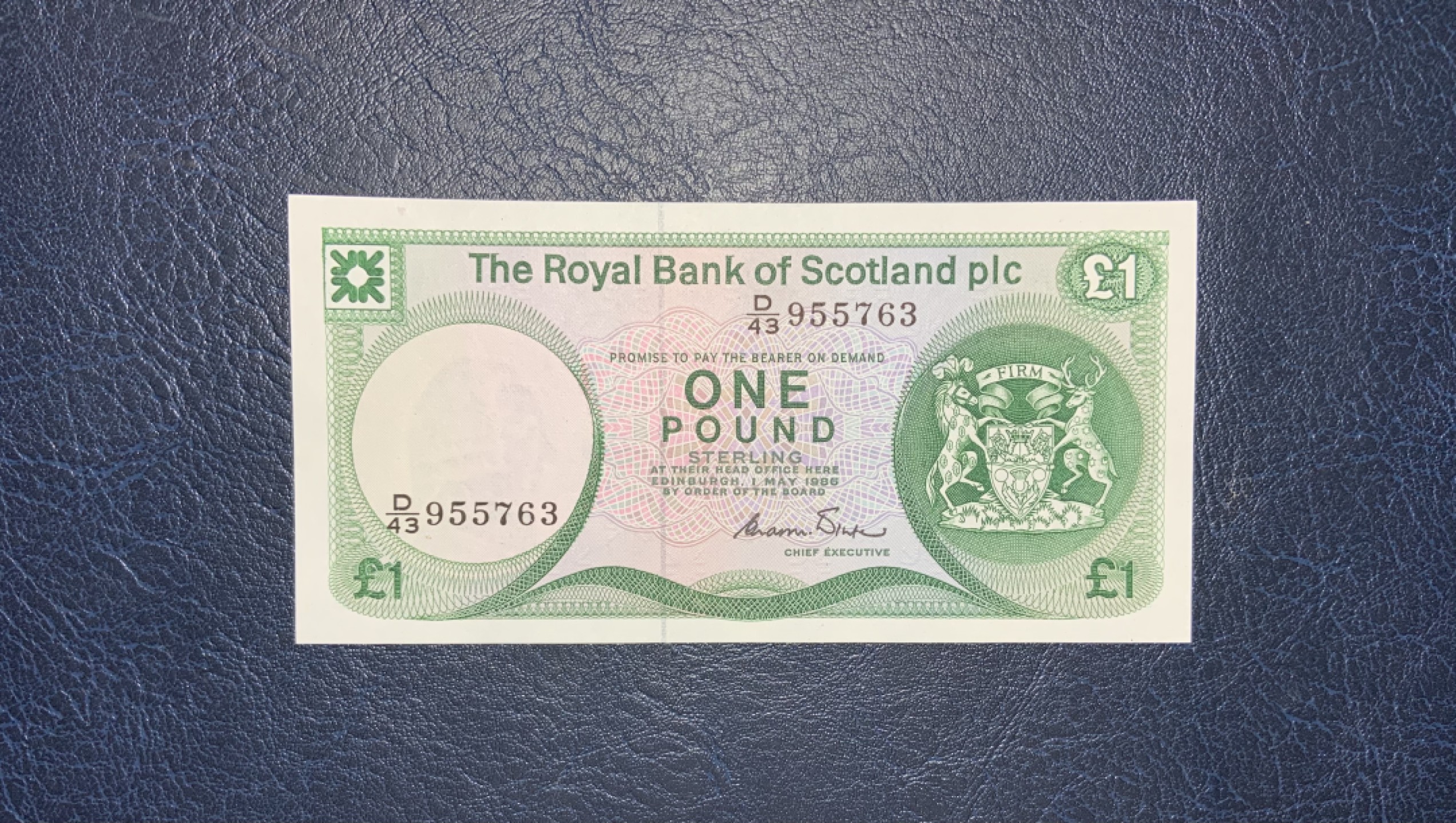 收藏联盟Quantum Auction 第204期拍卖 苏格兰1986年1镑 品相UNC- 纸张有原始杂质 