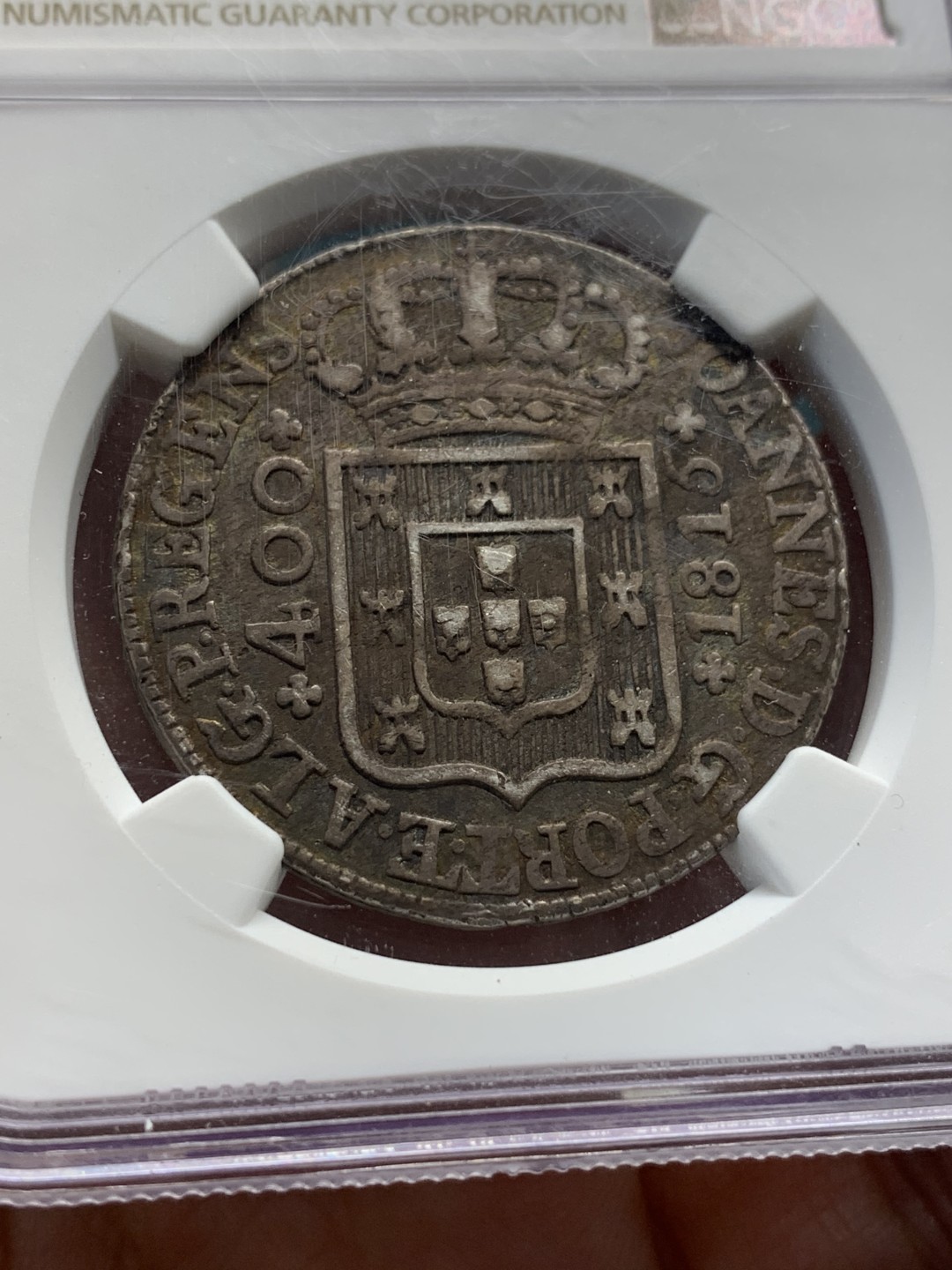 《竞宝斋》第112场-周日，周一 ，2场连拍（全场包邮） NGC-XF  葡萄牙  1815年 400R 银币 原味状态 少见品种