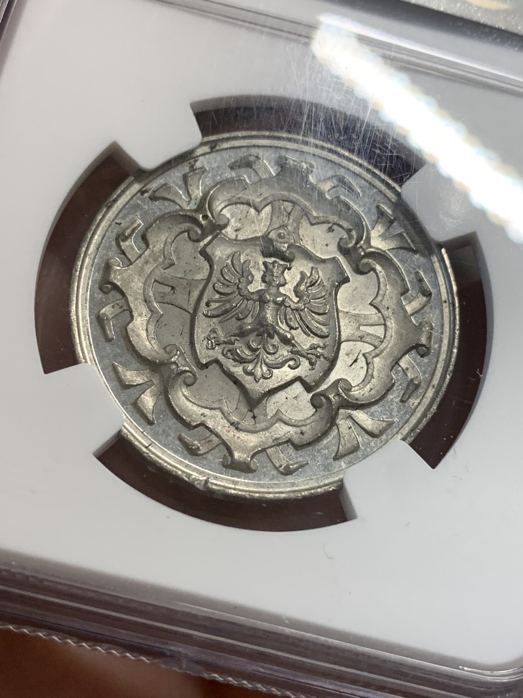 《竞宝斋》第112场-周日，周一 ，2场连拍（全场包邮） NGC MS62 德国 1882年 纽伦堡 纪念章 WM白金属材质  工艺很不错