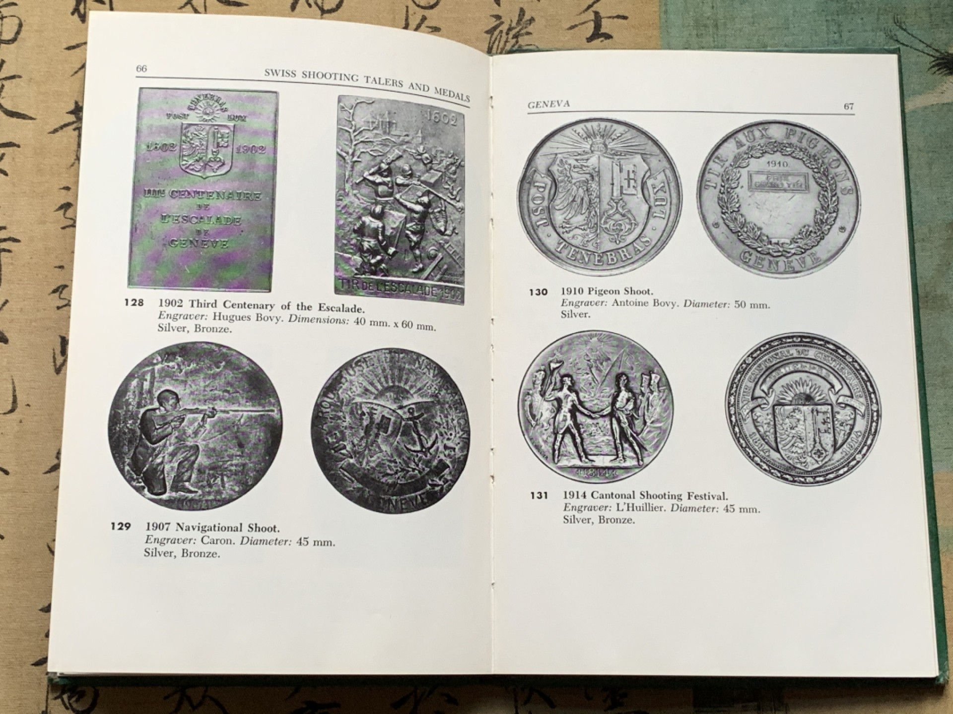 《竞宝斋》第112场-周日，周一 ，2场连拍（全场包邮） 绿本本 瑞士射击节泰勒和纪念章图录 绝版老书，保存的不错
