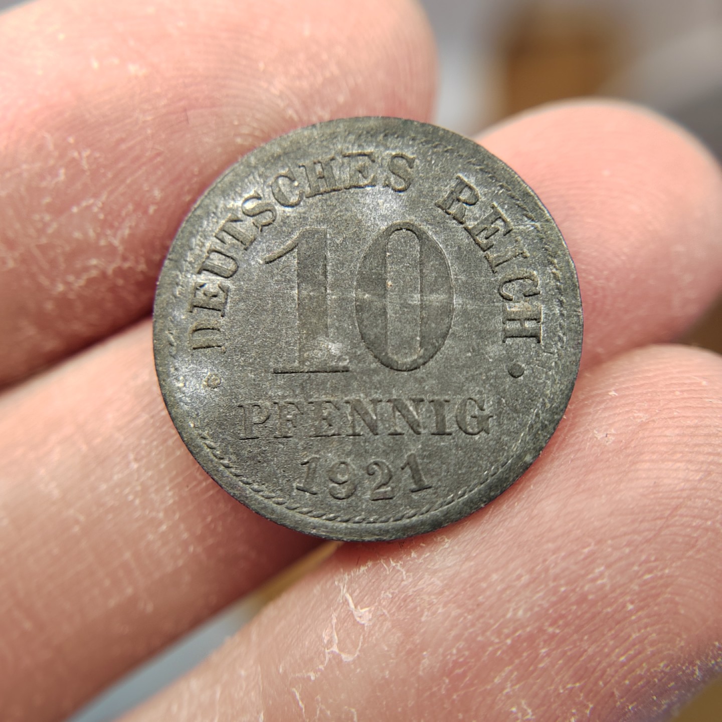 王之爱好～外国钱币 1921年，10芬尼，德国锌币