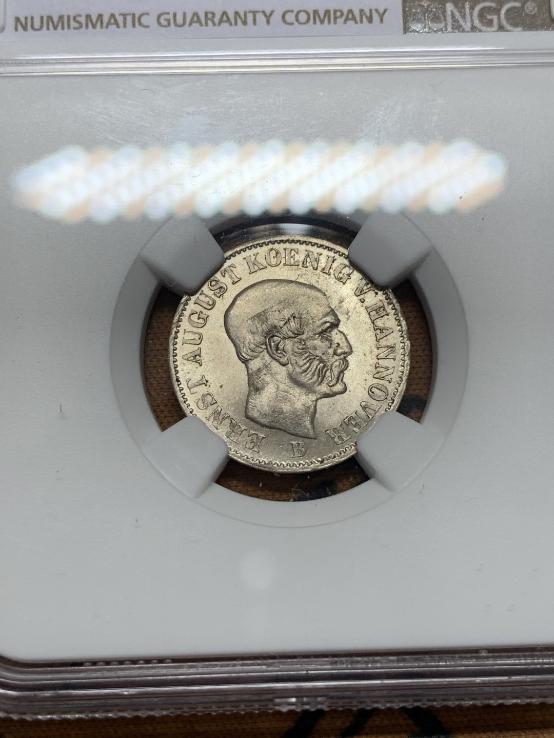 《竞宝斋》第112场-周日，周一 ，2场连拍（全场包邮） NGC MS64 德国1851汉诺威1/12泰勒银币 亚军分