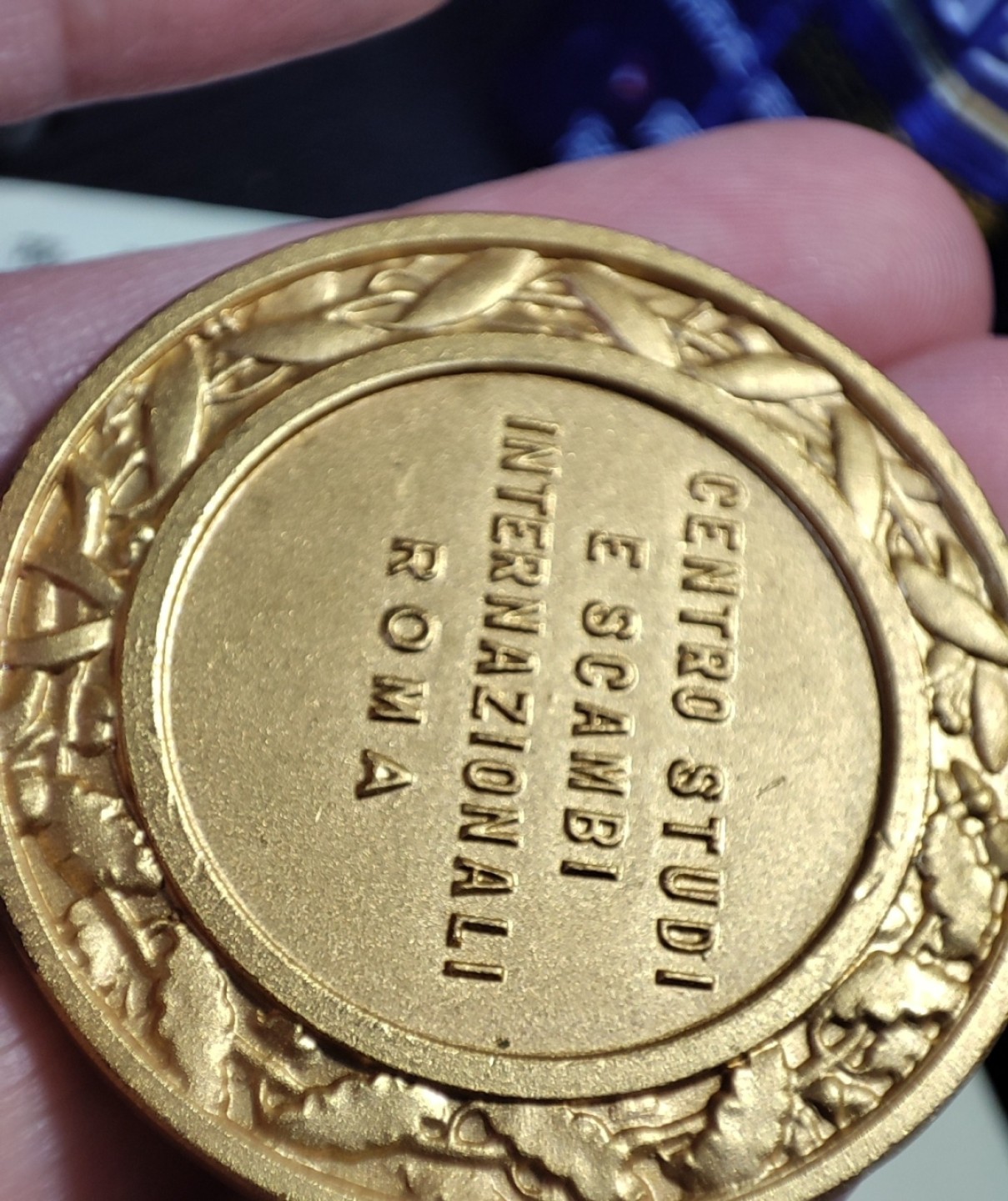 八角银章NGC章牌特卖会 意大利雅典娜女神镀金铜章 罗马国际交流研究会纪念