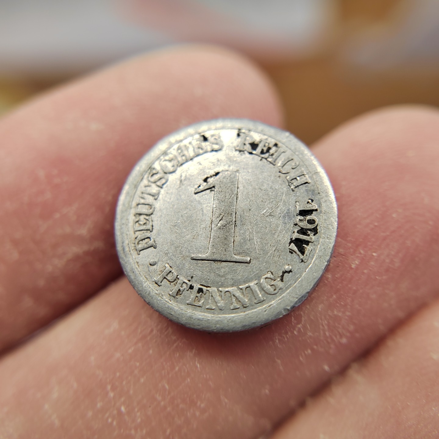 王之爱好～外国钱币 1917年，1芬尼，德国铝币