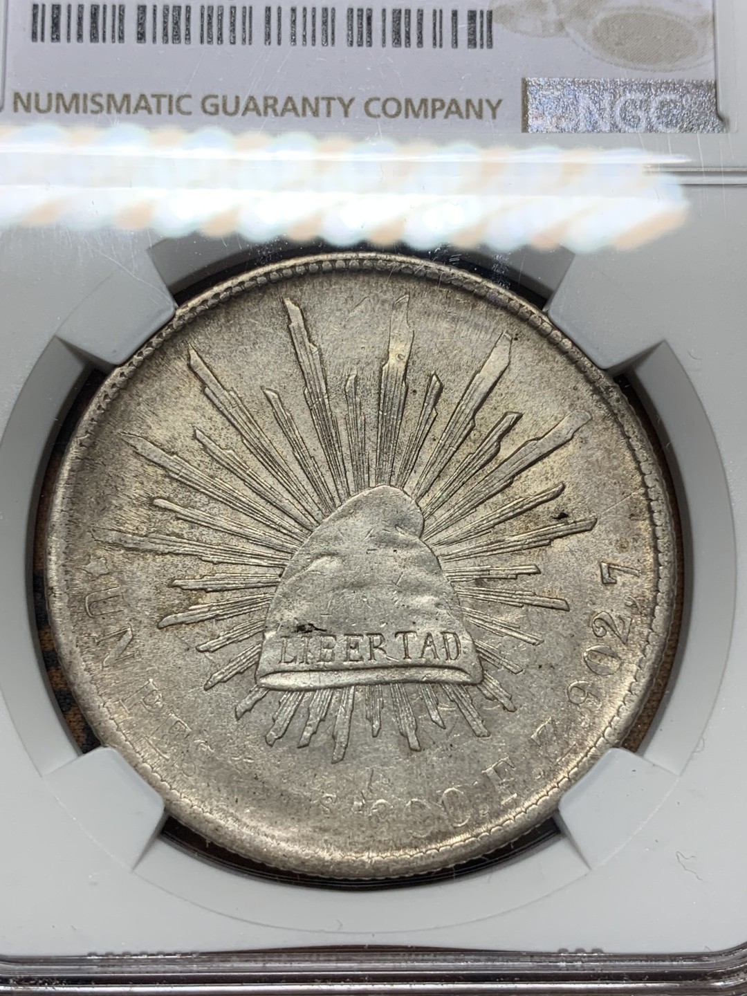 《竞宝斋》第112场-周日，周一 ，2场连拍（全场包邮） NGC-AU58 墨西哥1900年ZS 直边鹰洋 1比索大银币 