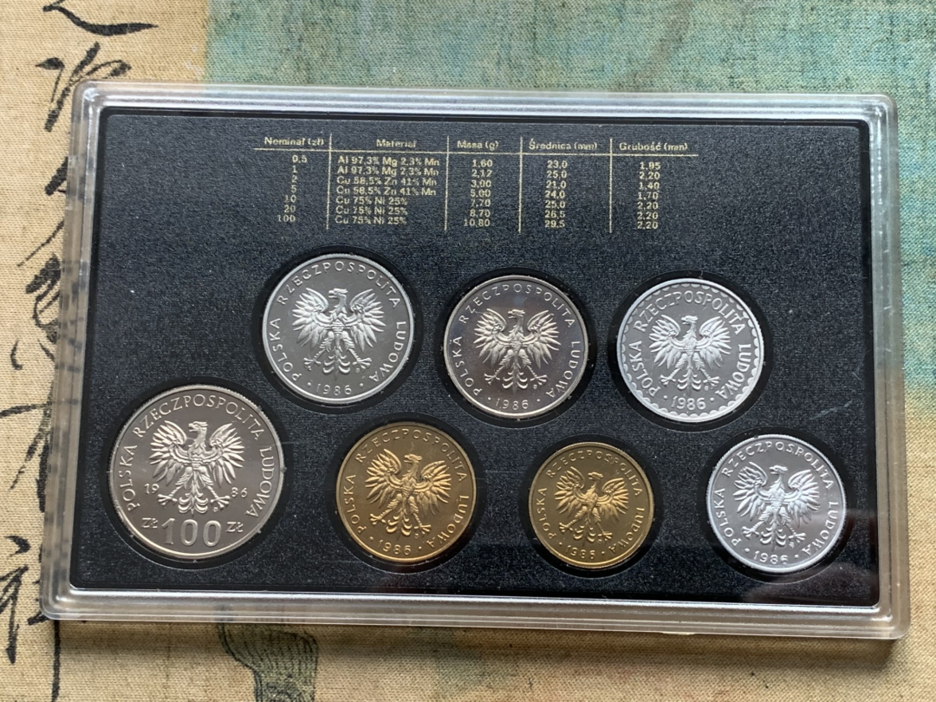 《竞宝斋》第112场-周日，周一 ，2场连拍（全场包邮） 波兰1986年清年份官方原封精制套币全套BU清年份，东欧精制币稀见！克劳斯编号KM#PS5