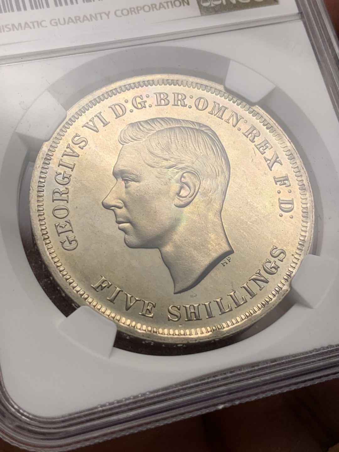 《竞宝斋》第112场-周日，周一 ，2场连拍（全场包邮） NGC-PL63 英国1951年镍马剑克朗，英国唯一的镍制马剑克朗