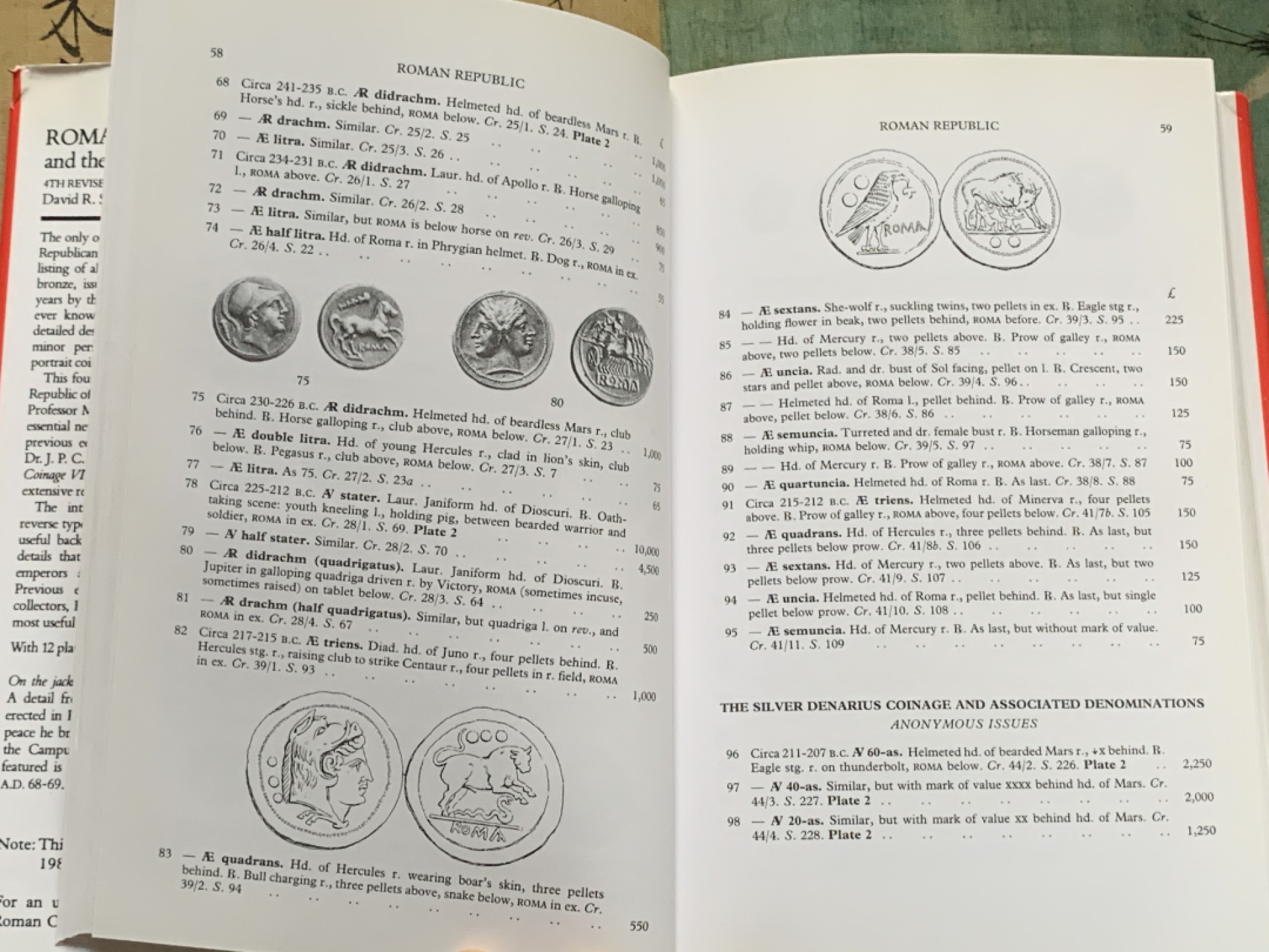 《竞宝斋》第112场-周日，周一 ，2场连拍（全场包邮） 精装版 古罗马 币的参考目录 大卫·R·西尔 著作 厚达390页 《罗马硬币及其价值》第四修订版 从公元前270年到公元500年 横跨将近700年 详尽的介绍版别及定位