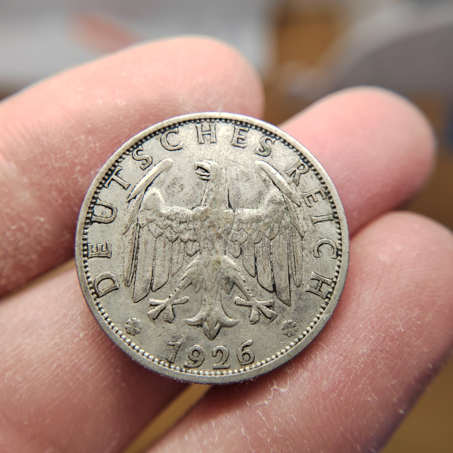 王之爱好～外国钱币 1925年，2马克，德国魏玛银币