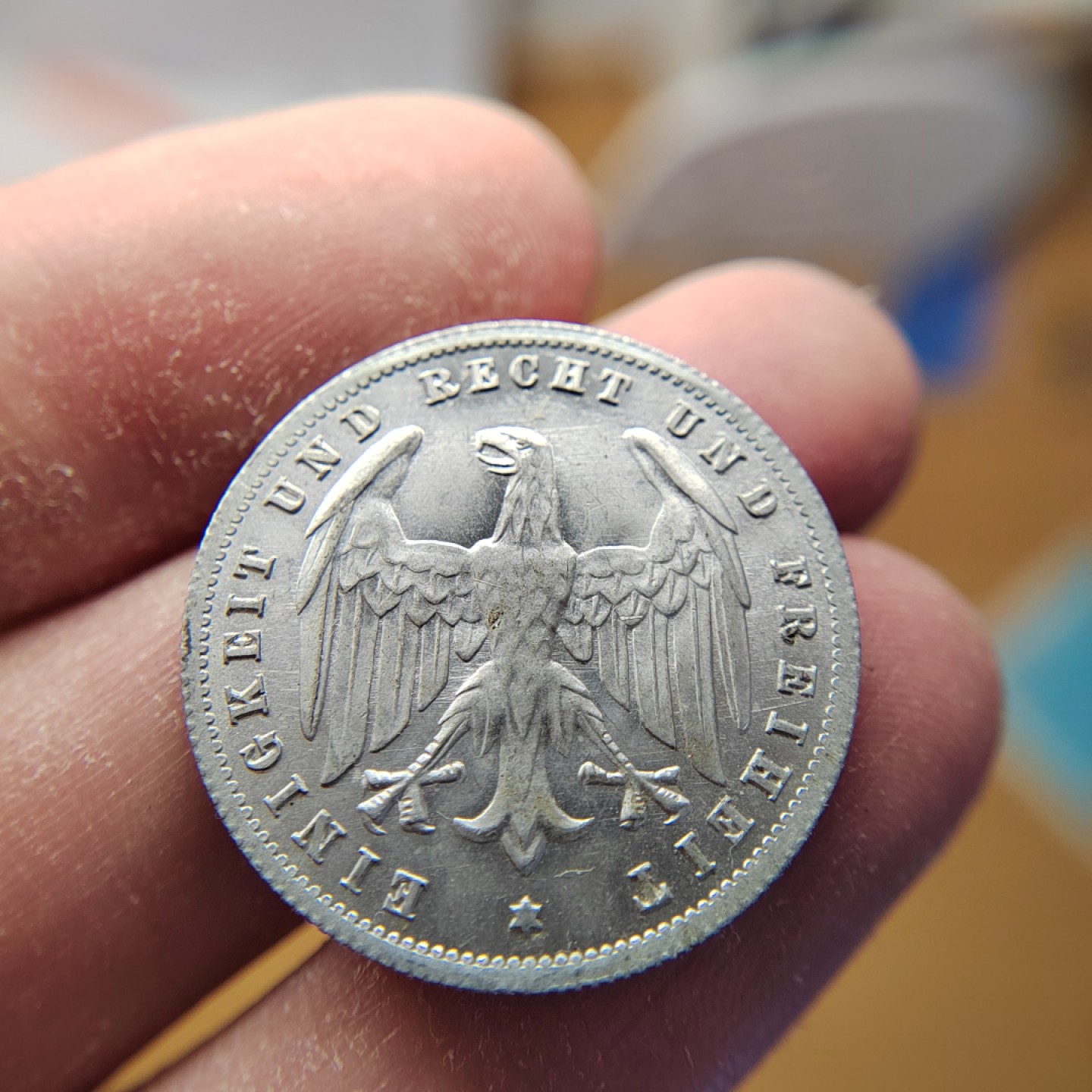 王之爱好～外国钱币 1923年，500马克，德国魏玛铝币