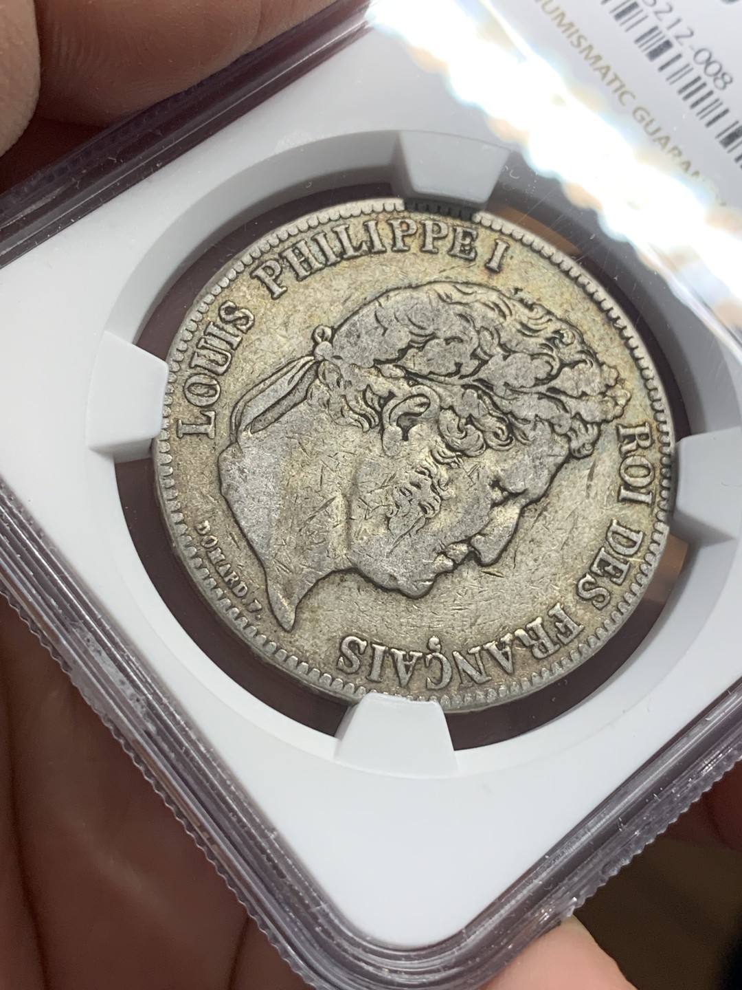 《竞宝斋》第112场-周日，周一 ，2场连拍（全场包邮） NGC-XF40 法国1839年 菲利普一世5法郎大银币