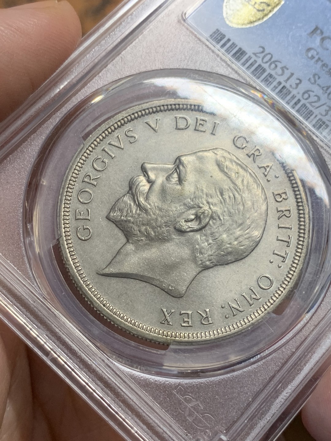 《竞宝斋》第112场-周日，周一 ，2场连拍（全场包邮） PCGS-MS62英国1932年乔五花冠克朗 R级珍惜度 资料显示发行量2395枚 2021同分外拍已接近八千人民币  少见年份