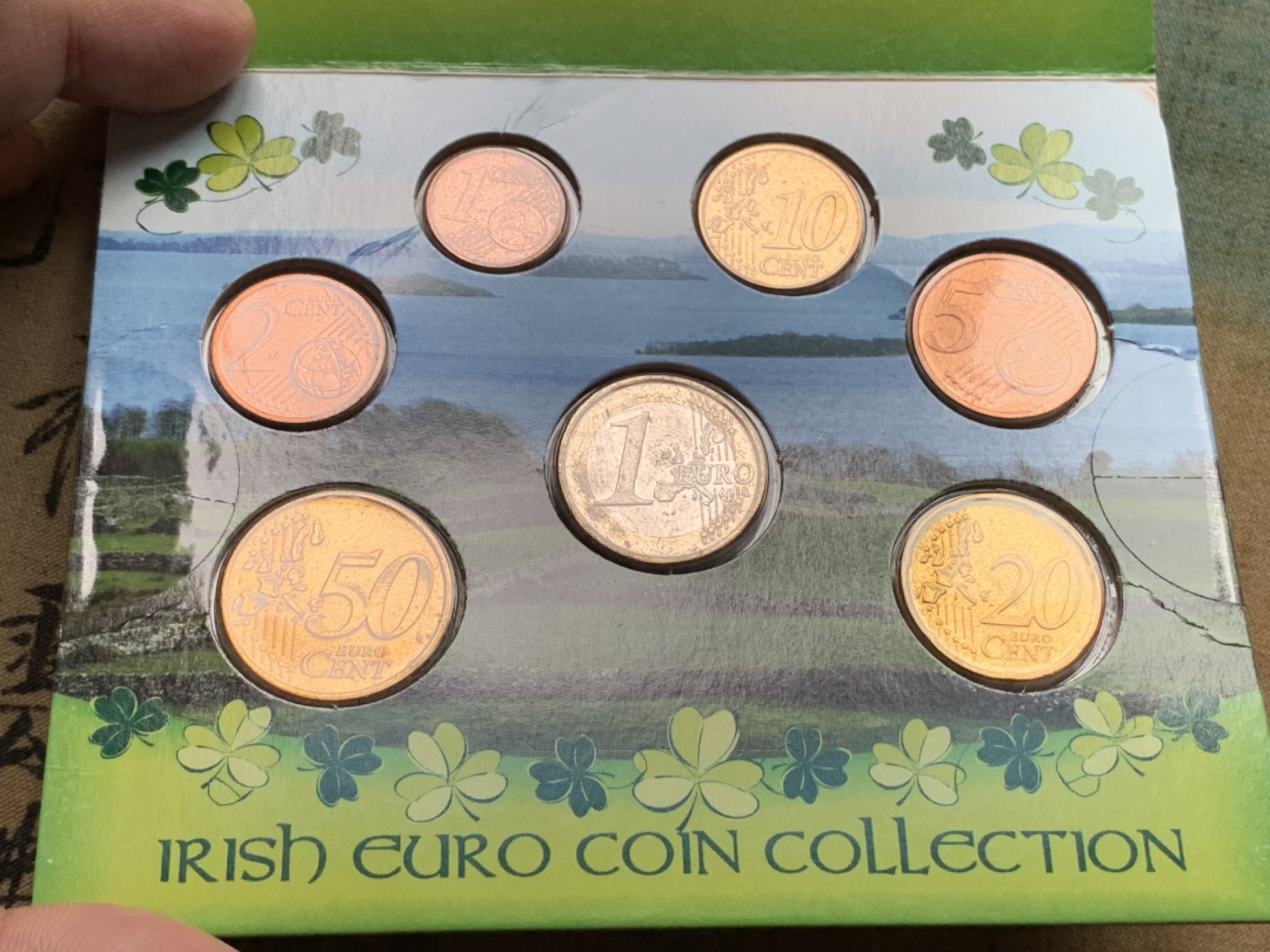 《竞宝斋》第112场-周日，周一 ，2场连拍（全场包邮） 爱尔兰 2002 欧元套币 （一套7枚）