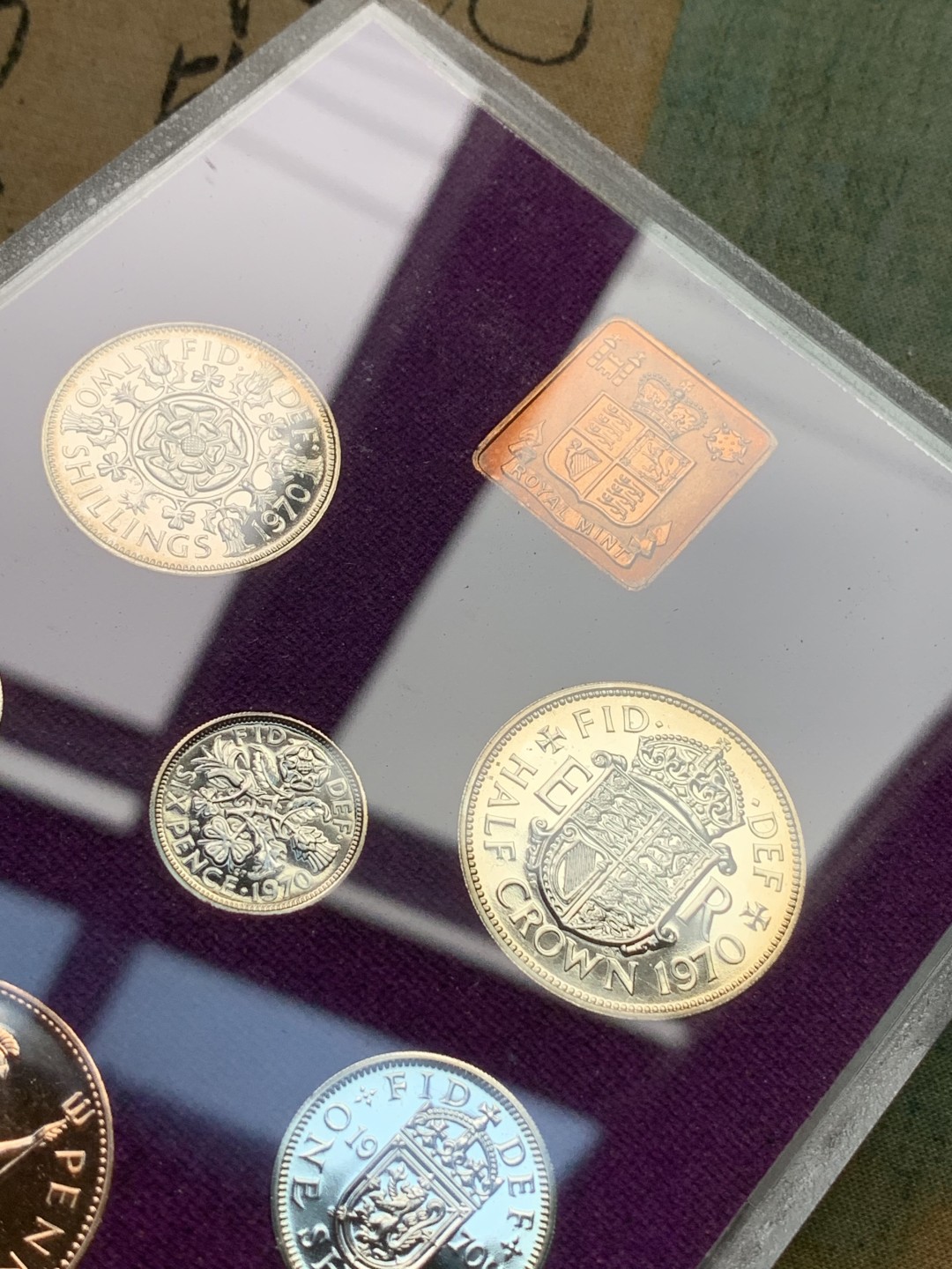 《竞宝斋》第112场-周日，周一 ，2场连拍（全场包邮） 英国1970年原装精制套币，十二进制少女头像关门币，火热品种全新全套全品