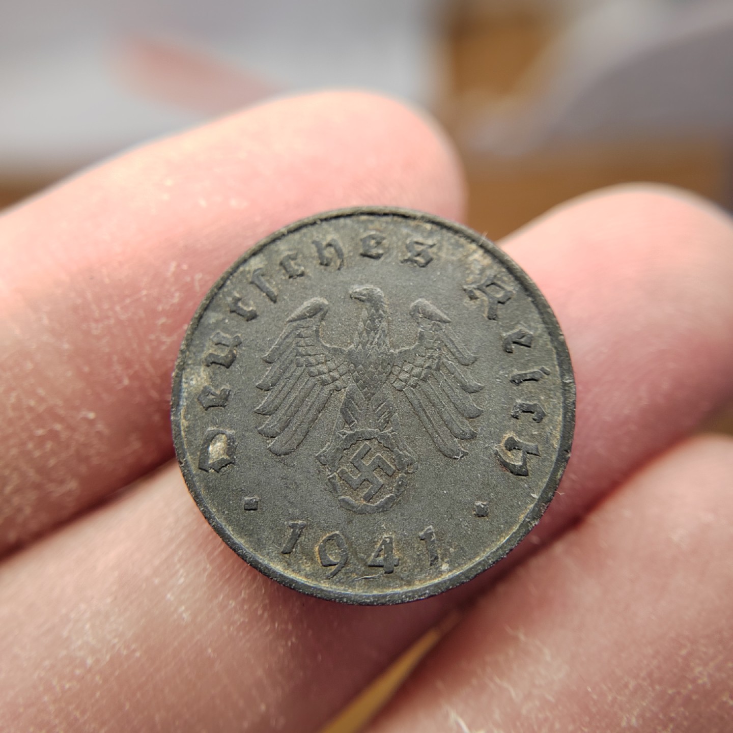 王之爱好～外国钱币 1941年，10芬尼，德国锌币