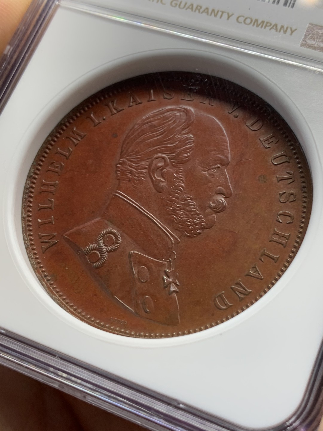 《竞宝斋》第112场-周日，周一 ，2场连拍（全场包邮） NGC MS62BN 德国1884玛丽恩堡落成纪念城市景观铜章 加厚盒子