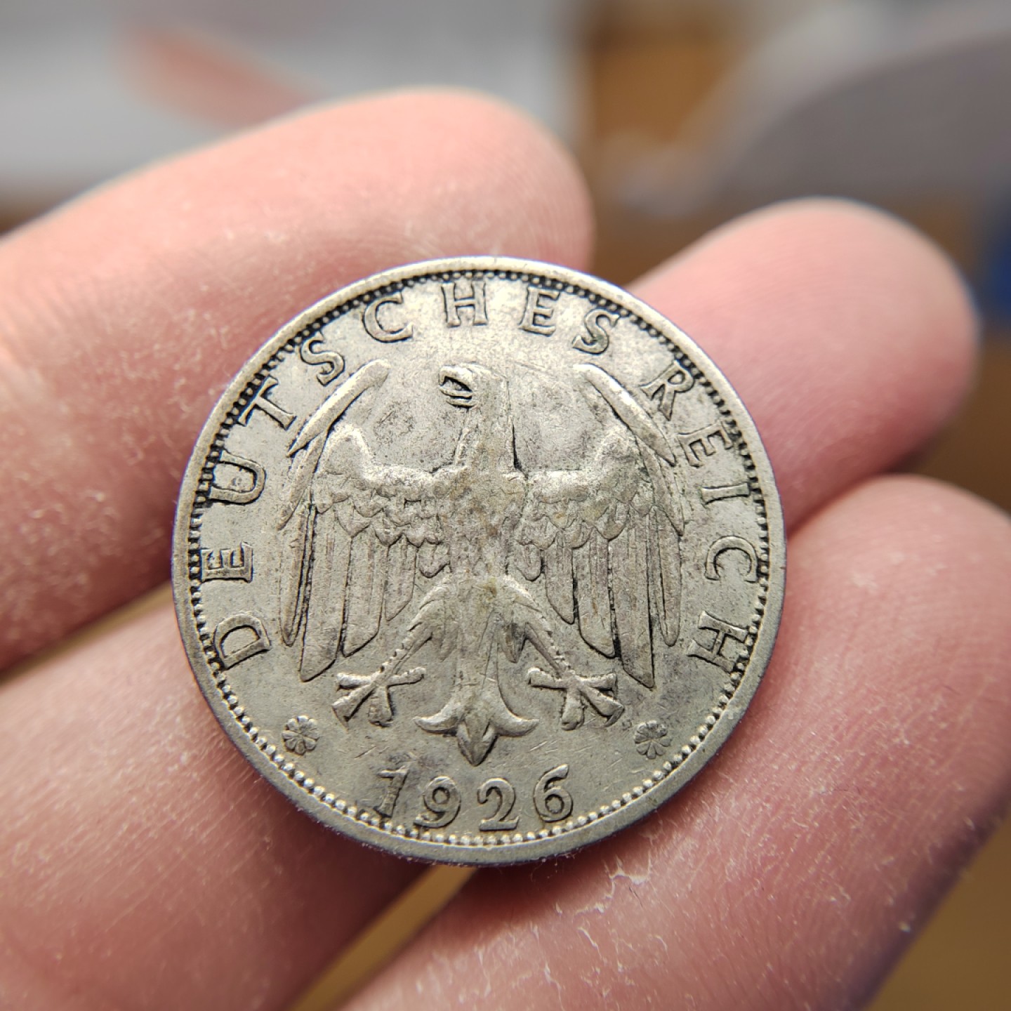 王之爱好～外国钱币 1925年，2马克，德国魏玛银币