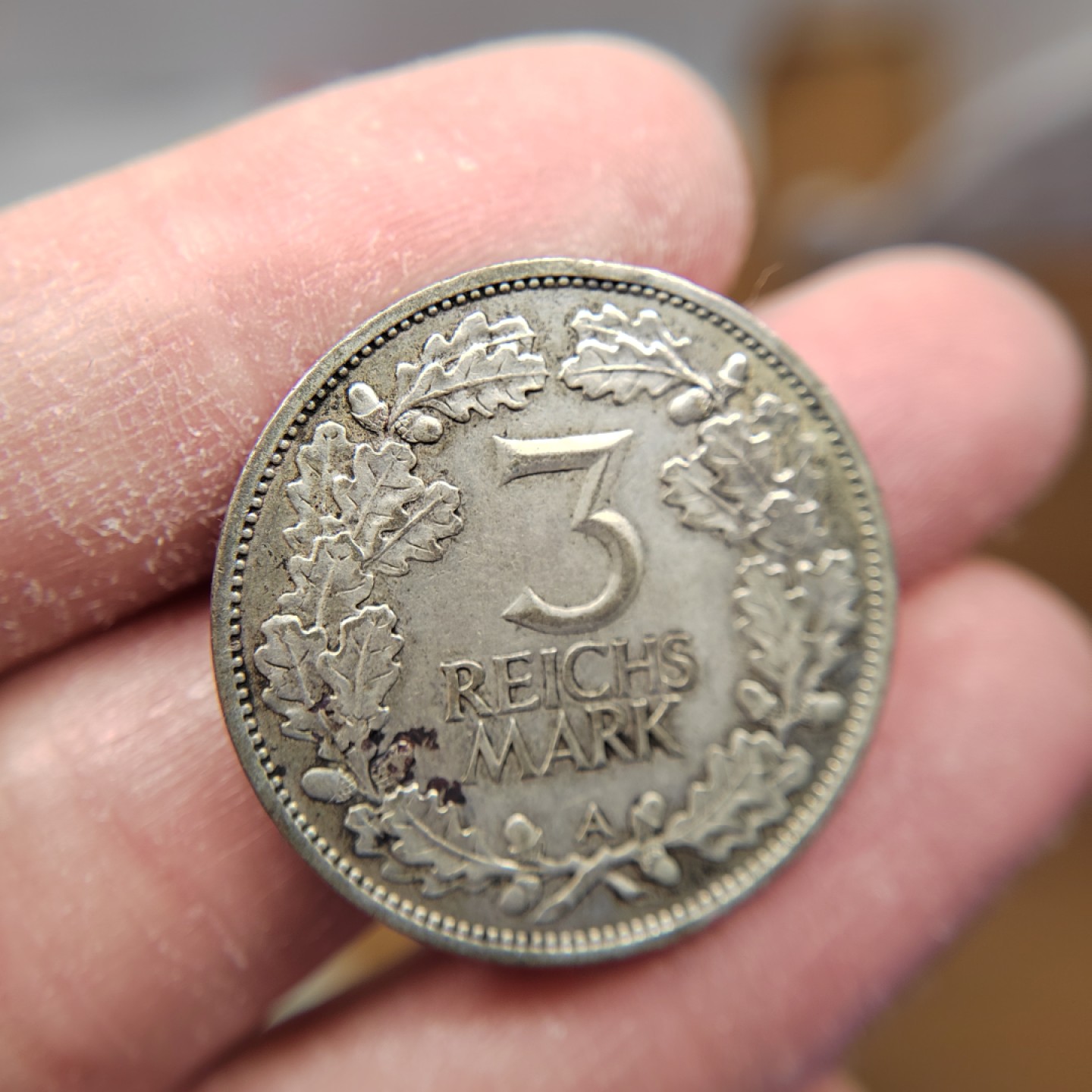 王之爱好～外国钱币 1925年，3马克，德国魏玛银币