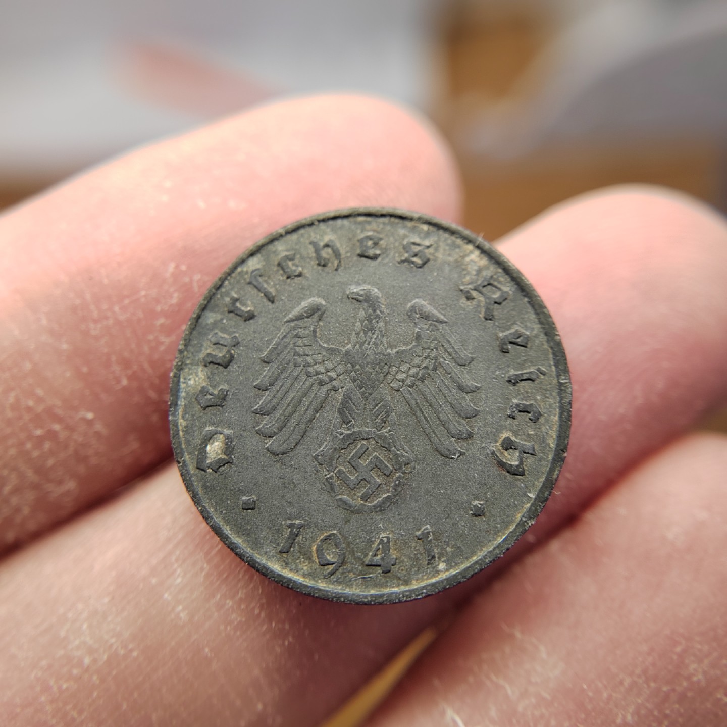 王之爱好～外国钱币 1941年，10芬尼，德国锌币