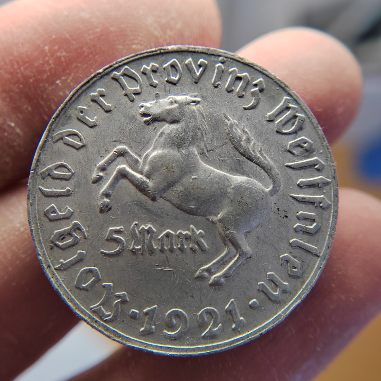 王之爱好～外国钱币 1921年，5马克，德国宝马币