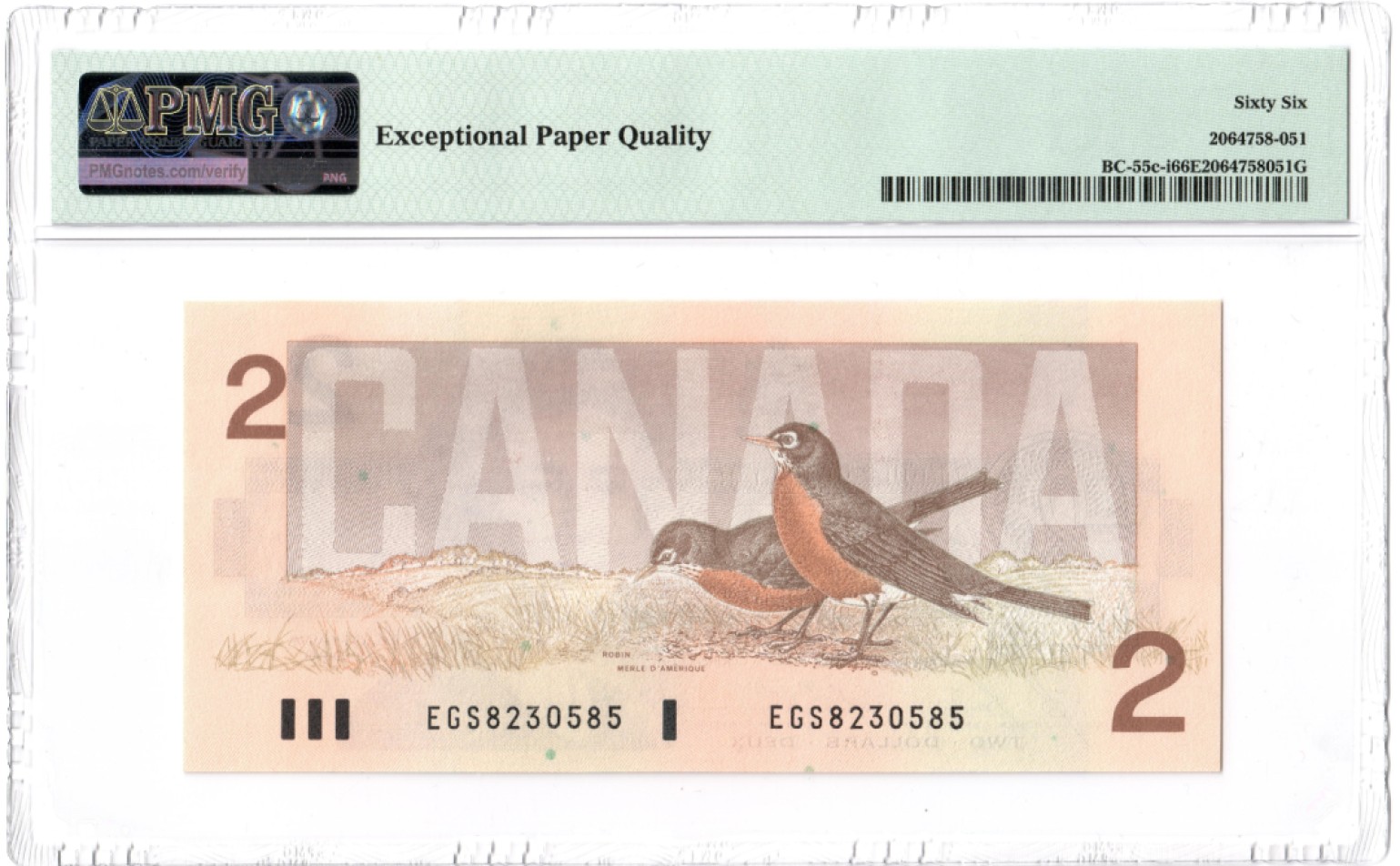 收藏联盟Quantum Auction 第204期拍卖 加拿大1986年2元 PMG66 