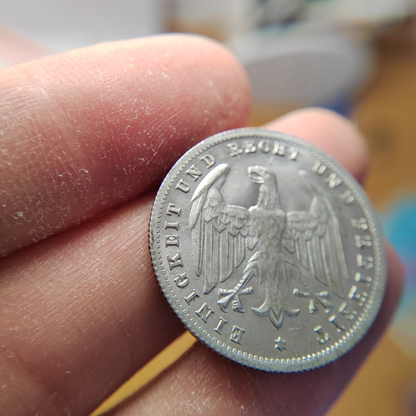 王之爱好～外国钱币 1923年，500马克，德国魏玛铝币