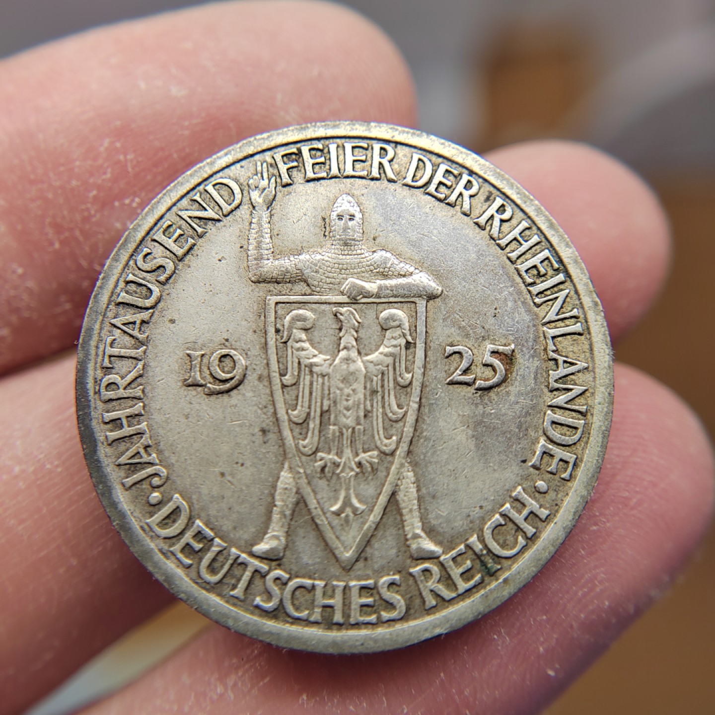 王之爱好～外国钱币 1925年，3马克，德国魏玛银币